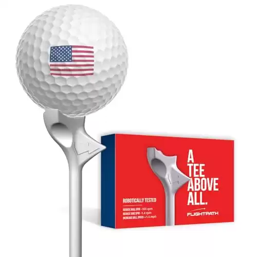 FLIGHTPATH Premium Golf Tees – Durable Plastic Golf Tees Designed to Enhance Golf Shot Distance & Precision – Robotically Tested to Reduce Ball Spin – USGA Approved Golf Equipmen…