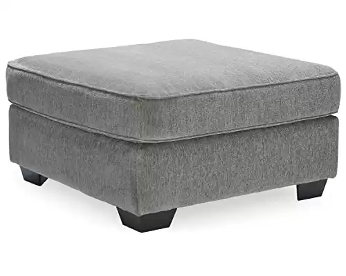 Signature Design by Ashley Altari Modern Square Oversized Ottoman, Light Gray