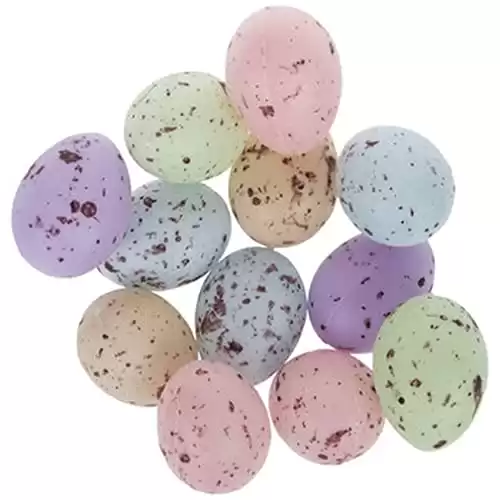 Pastel Speckled Bird Eggs for Crafts, Spring Decor - Plastic - 12 Pieces