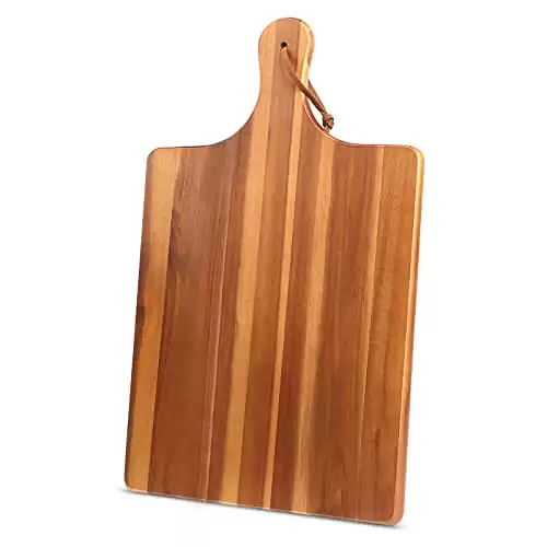 HOMEXCEL Acacia Wood Cutting Board for Kitchen,Cutting Board with Handle,Chopping Board 17"X11"for Meat, Cheese, Bread, Vegetables,Fruits and More