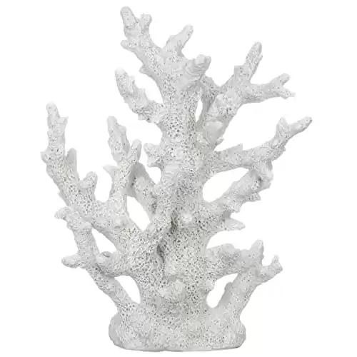 Decorative Sea Coral – 9.5×7.5×3.5″ Coral Reef Decor – Small White Coral Decor for Beach House – White Coral Reef Decor – Decorative Coral Pieces – Sea Co...