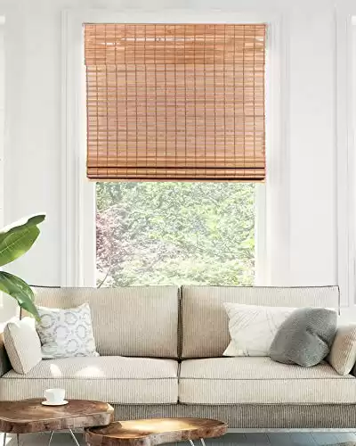 CHICOLOGY Bamboo Blinds , Shades Roman for Windows Window Home Patio & Shade 27″W X 64″H, Squirrel