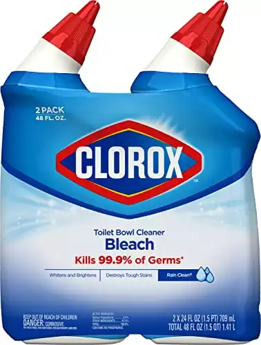 Clorox Toilet Bowl Cleaner, Rain Clean - 24 Ounces, Pack of 2 (Package May Vary)