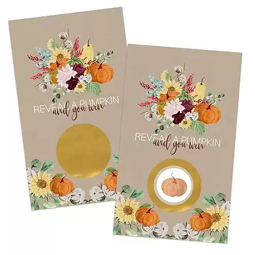 Harvesting Pumpkin Scratch Off Cards, Thanksgiving Party Games for Adults, Rustic Wedding Showers, Raffle Tickets, Group Activities, Fall Favors, 30 Pack