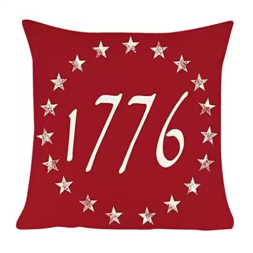 JHOMERIT Throw Pillow Covers 18x18 Star 1776 Throw Pillow Covers 4th of July Pillow Cases Cushion Case Memorial Day Patriotic Throw Pillow Covers for Home Outdoor Decorations