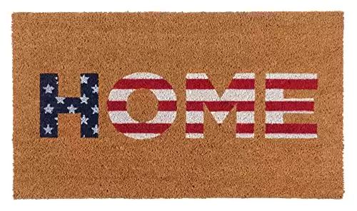 KAF Home American Flag Patriotic Coir Doormat with Heavy-Duty, Weather Resistant, Non-Slip PVC Backing | 17 by 30 Inches, 0.6 Inch Pile Height | Perfect for Indoor and Outdoor Use